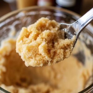 A large mixing bowl filled with creamy, fluffy butter and granulated sugar mixture, being beaten with an electric mixer for toll house cookie recipes.