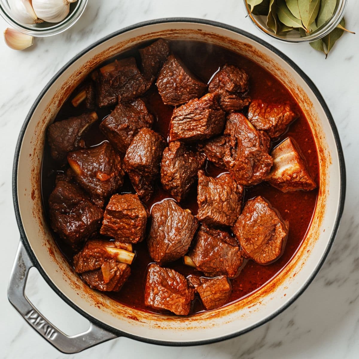 cook the meat for birria tacos recipe until tender and easy to shred
