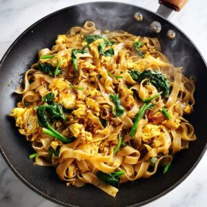 finish strong for phat si-io recipe with scrambled eggs folded into glossy noodles
