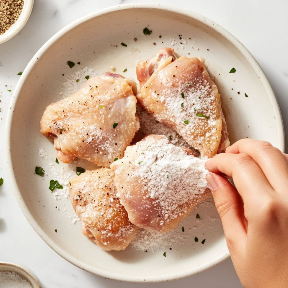 prep and dredge for smothered chicken recipe