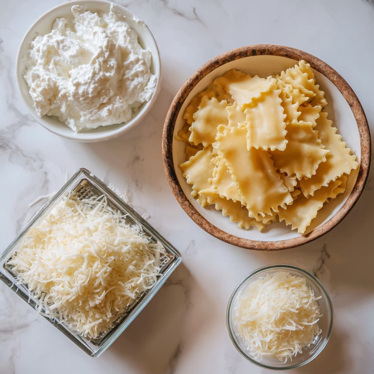 pasta and cheese ingredients for lasagna soup recipe