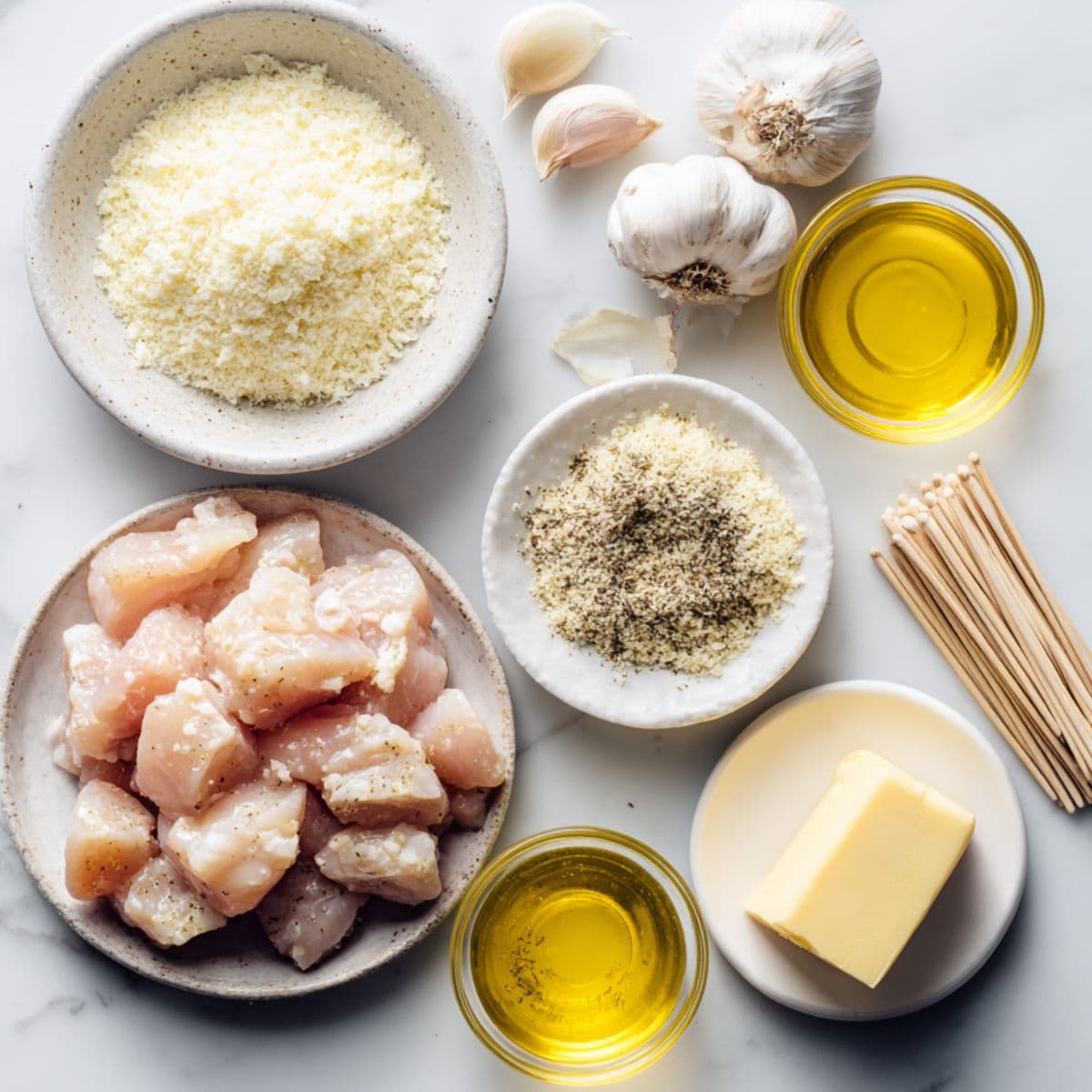 ranch garlic parmesan chicken skewers main ingredients