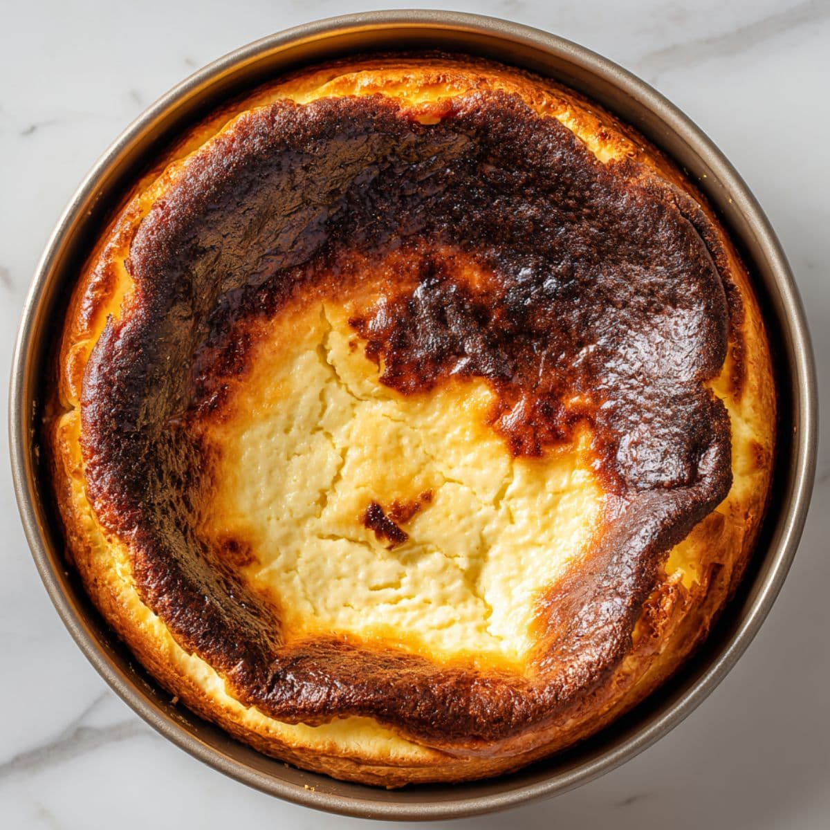 basque burnt cheesecake recipe baked top