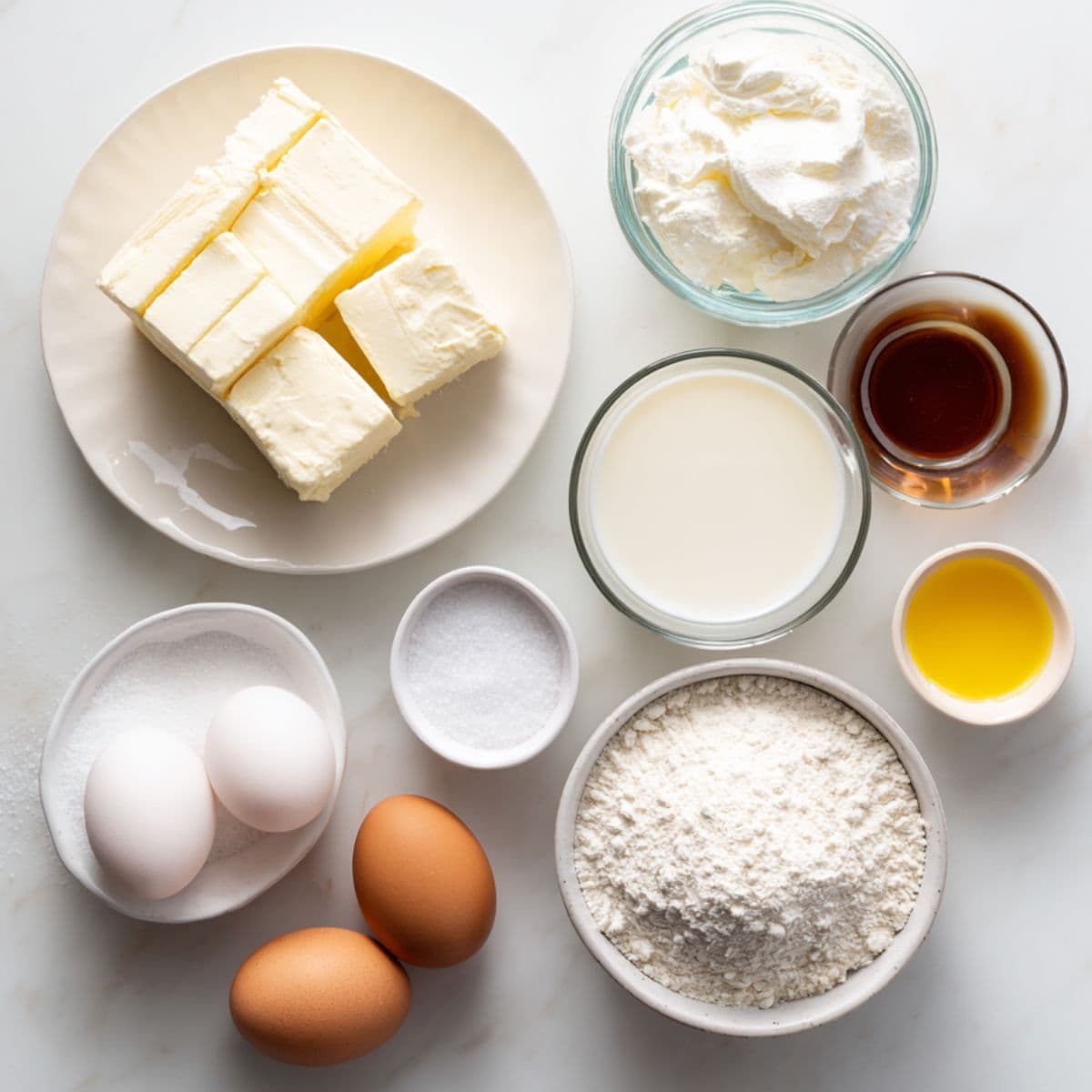 basque burnt cheesecake recipe main ingredients