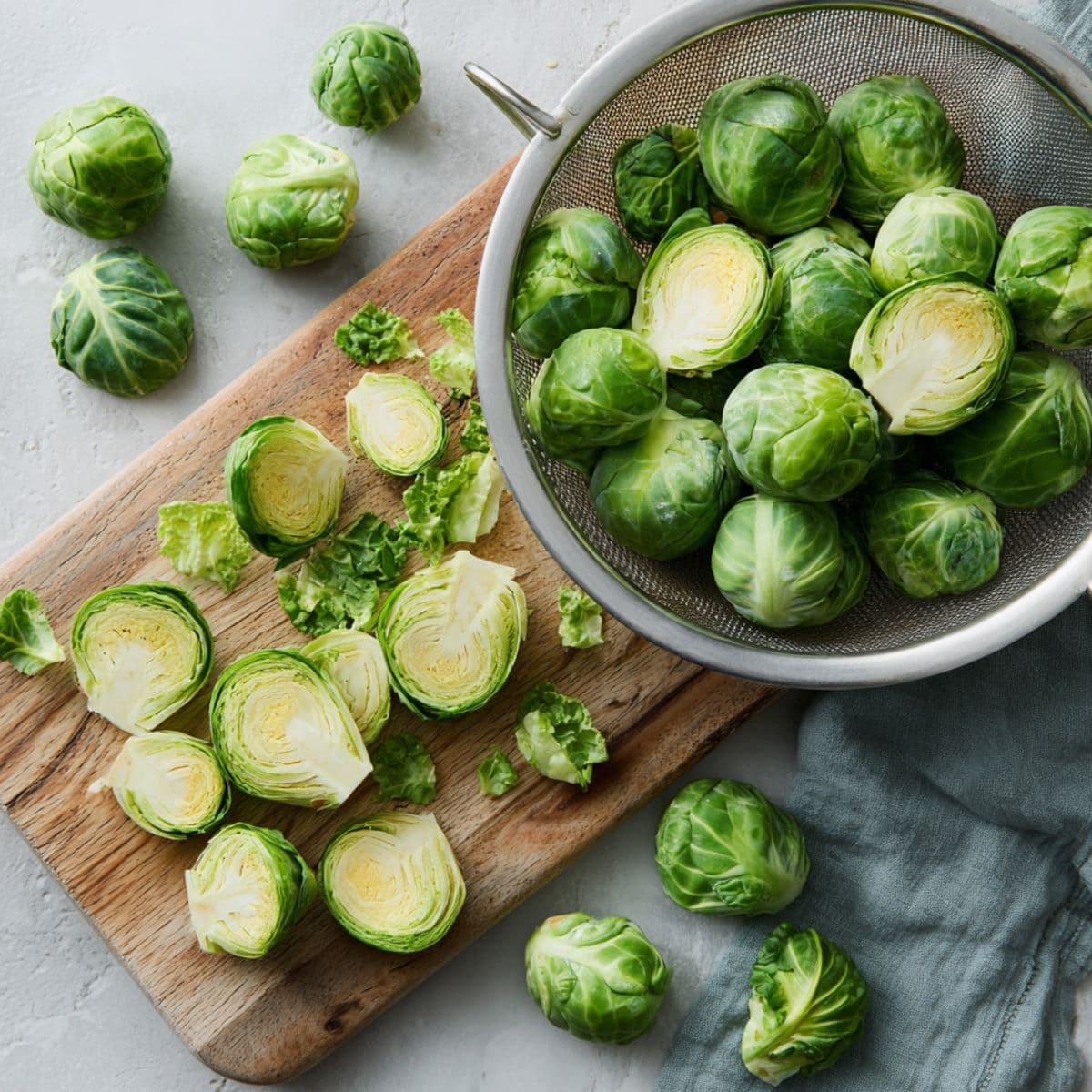 brussels sprout recipe prep step