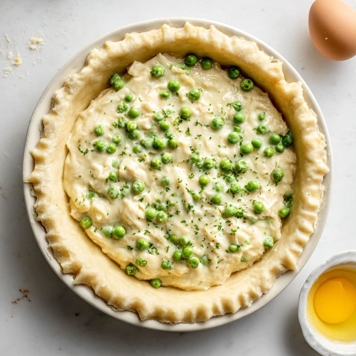 chicken pot pie recipe assembly step