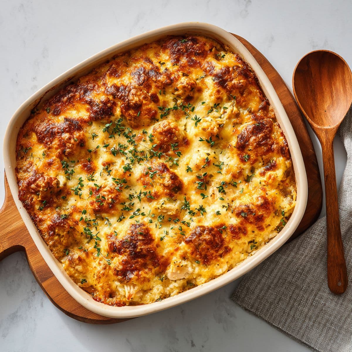 chicken rice casserole resting step