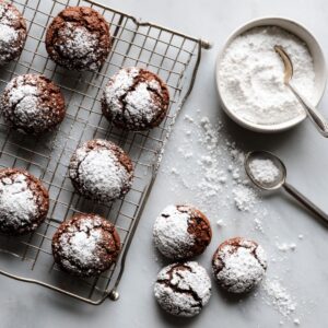 chocolate snowball cookies recipe powdered sugar coating