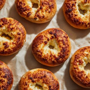 cottage cheese bagels recipe baking step
