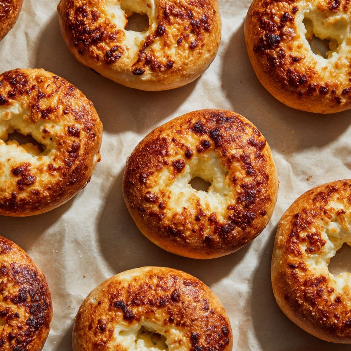 cottage cheese bagels recipe baking step