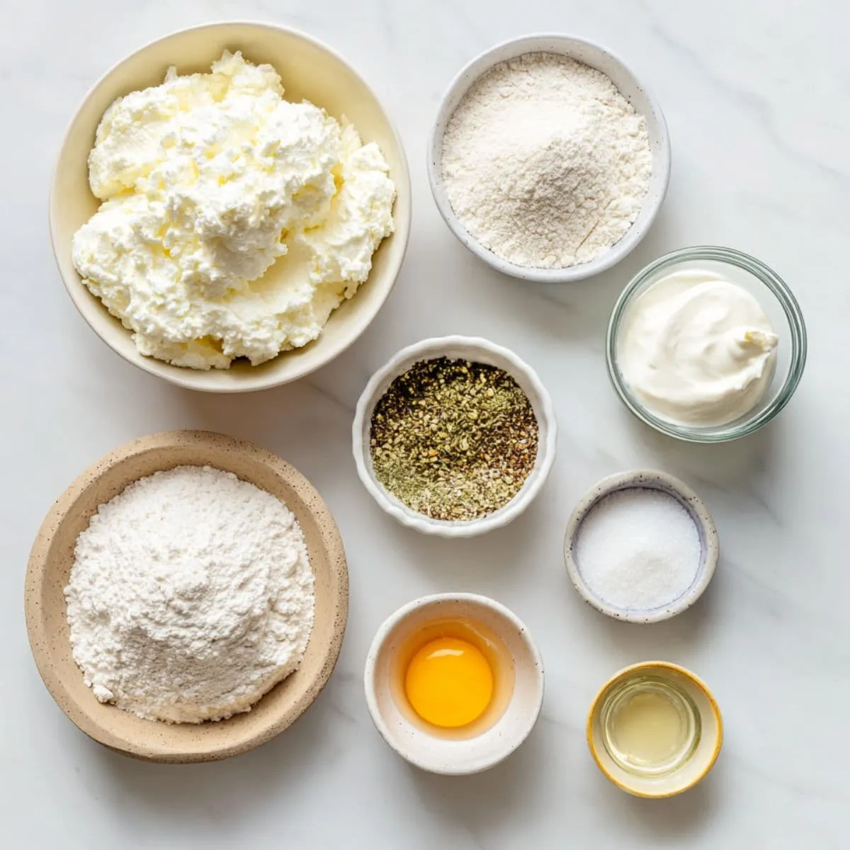 cottage cheese bagels recipe main ingredients
