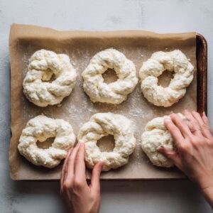 cottage cheese bagels recipe shaping step