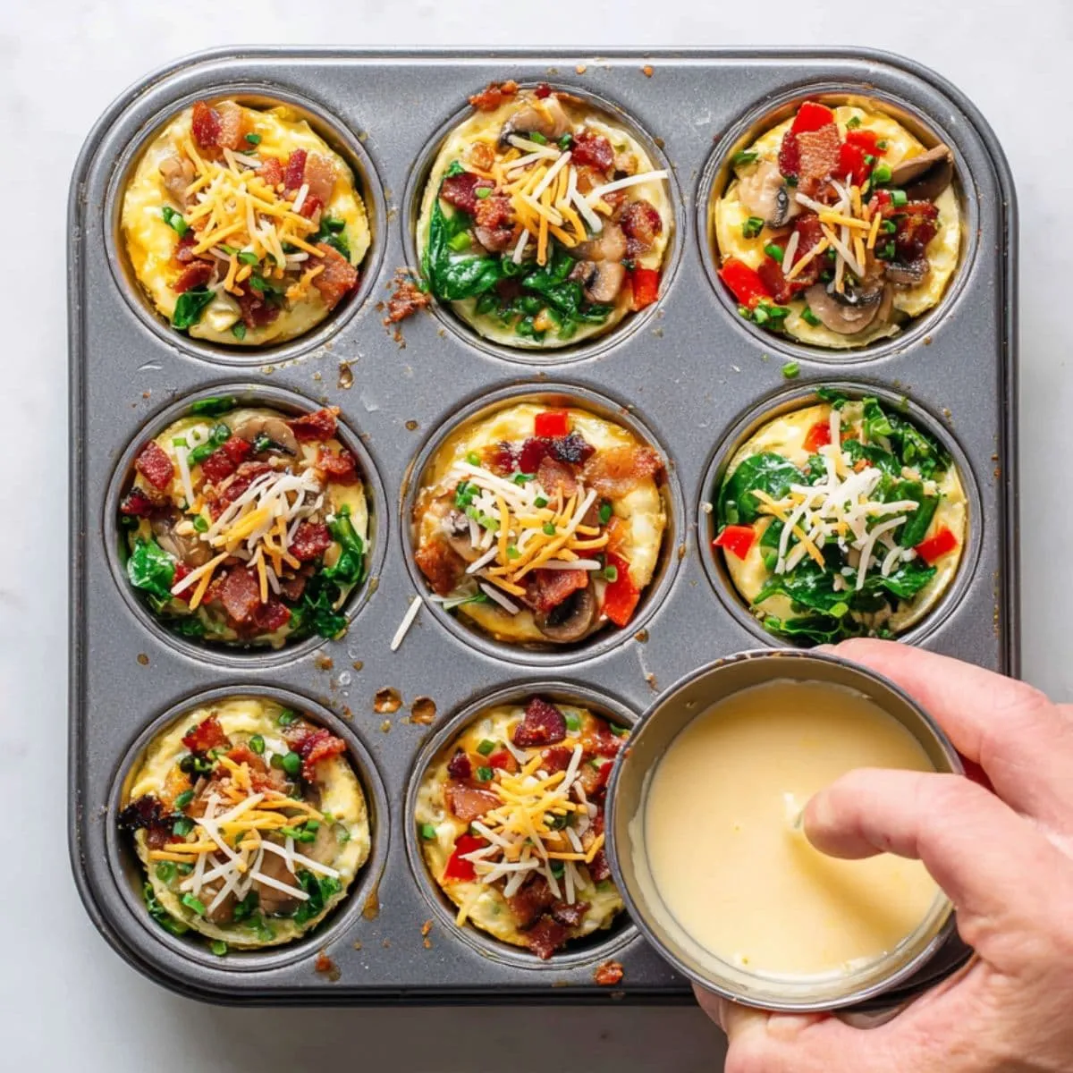 egg bites muffin tin recipe filling and toppings