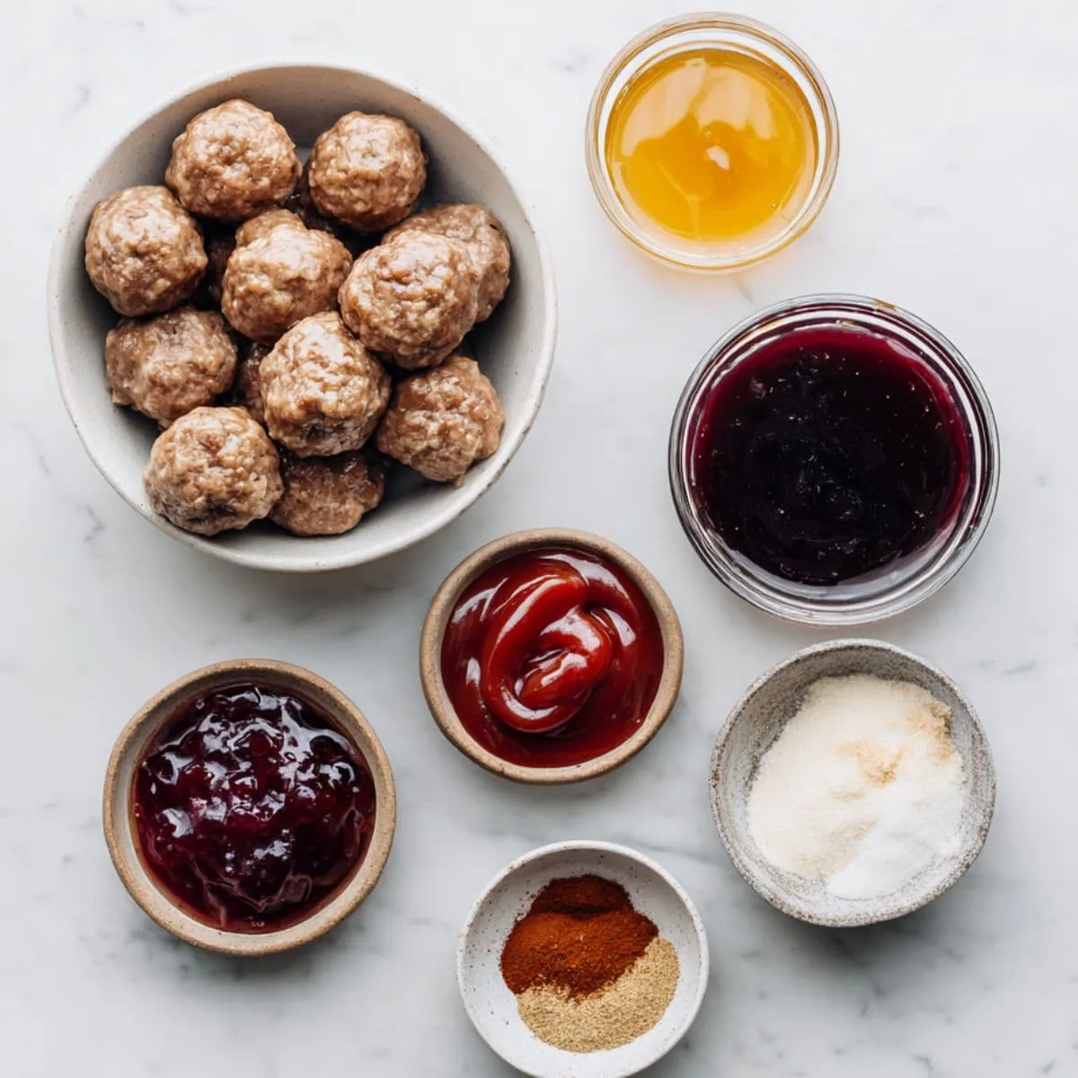 grape jelly meatballs recipe main ingredients