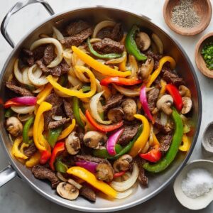 philly cheesesteak bowl recipe cooking vegetables