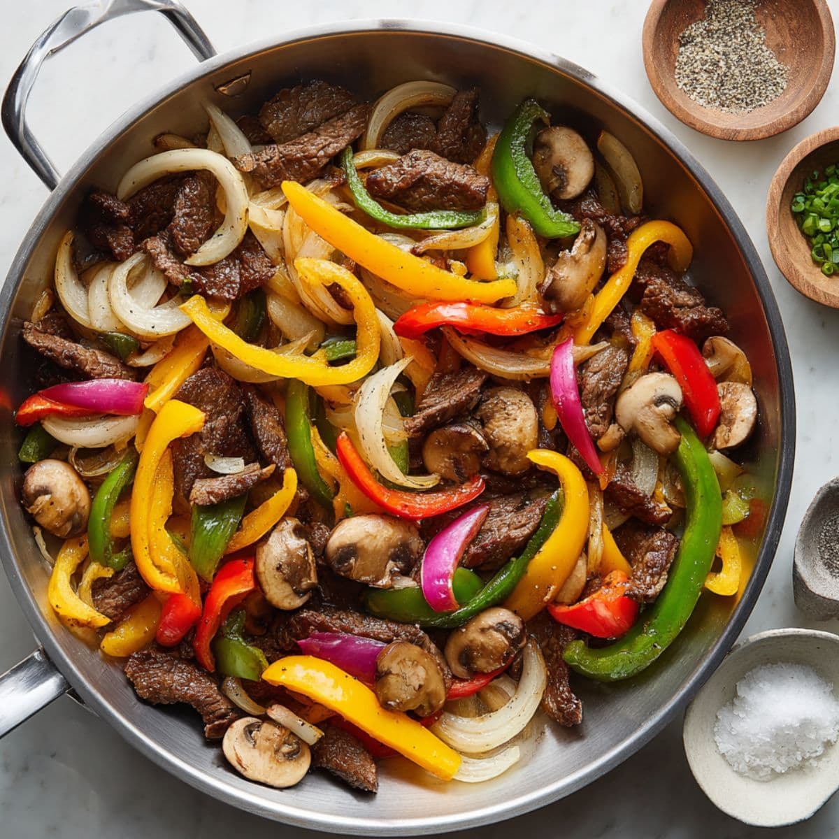 philly cheesesteak bowl recipe cooking vegetables
