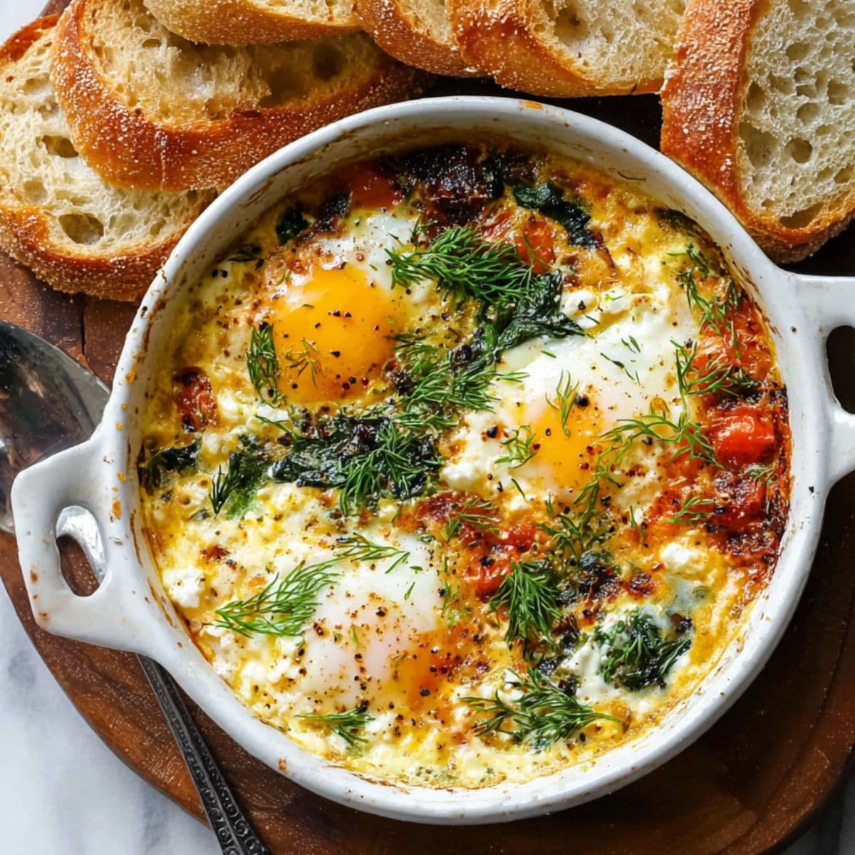 baked feta eggs