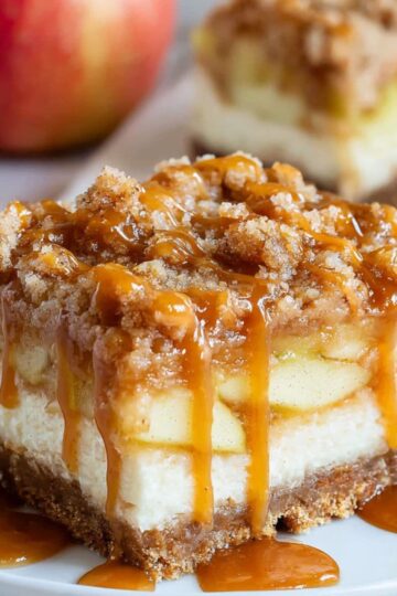 caramel apple cheesecake bars