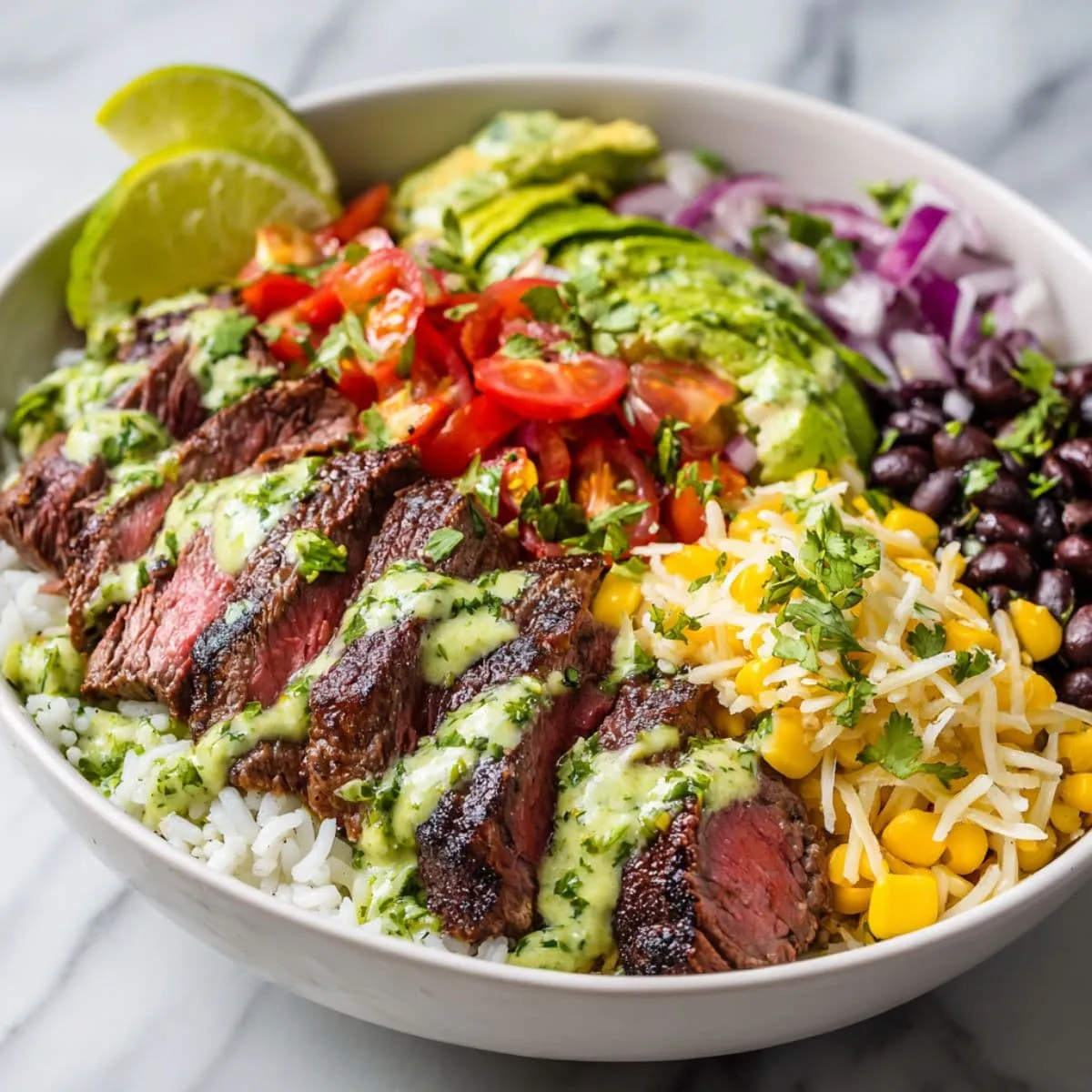 cilantro lime steak bowls