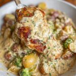 garlic parmesan chicken and potatoes