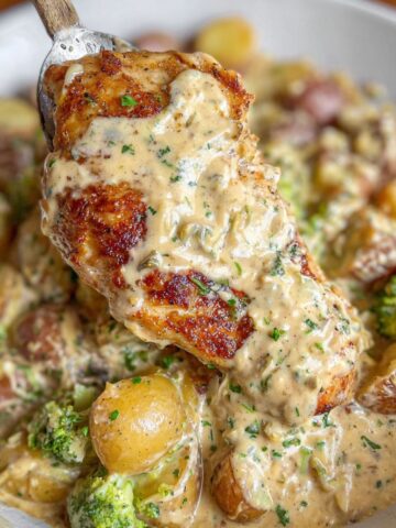 garlic parmesan chicken and potatoes
