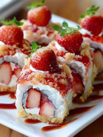 strawberry shortcake sushi rolls