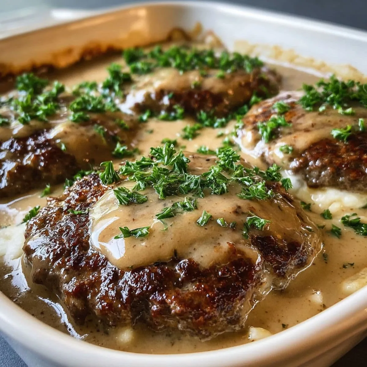 amish hamburger steak bake