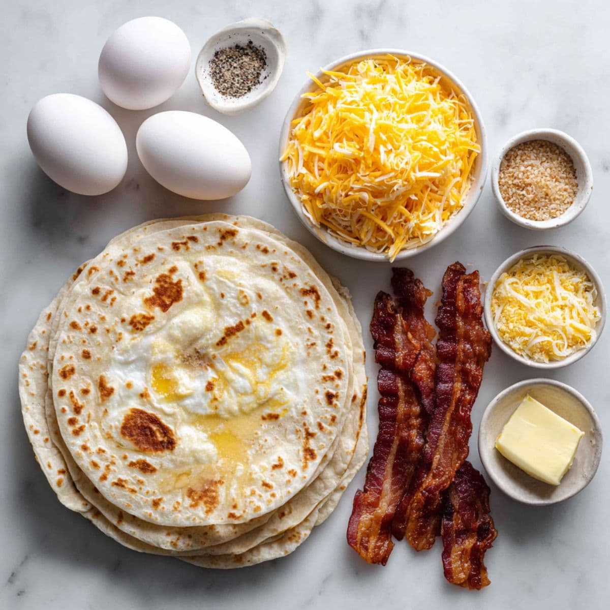 bacon egg cheese breakfast quesadillas ingredients