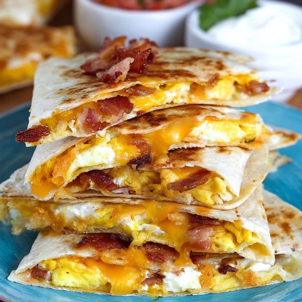bacon egg cheese breakfast quesadillas