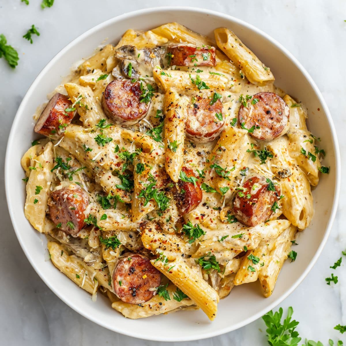 cajun sausage pasta cooking process