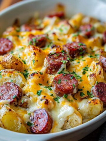 cheesy ranch potatoes and smoked sausage