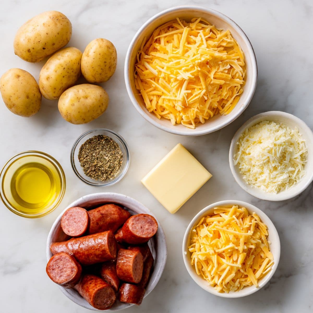 cheesy ranch potatoes and smoked sausage ingredients
