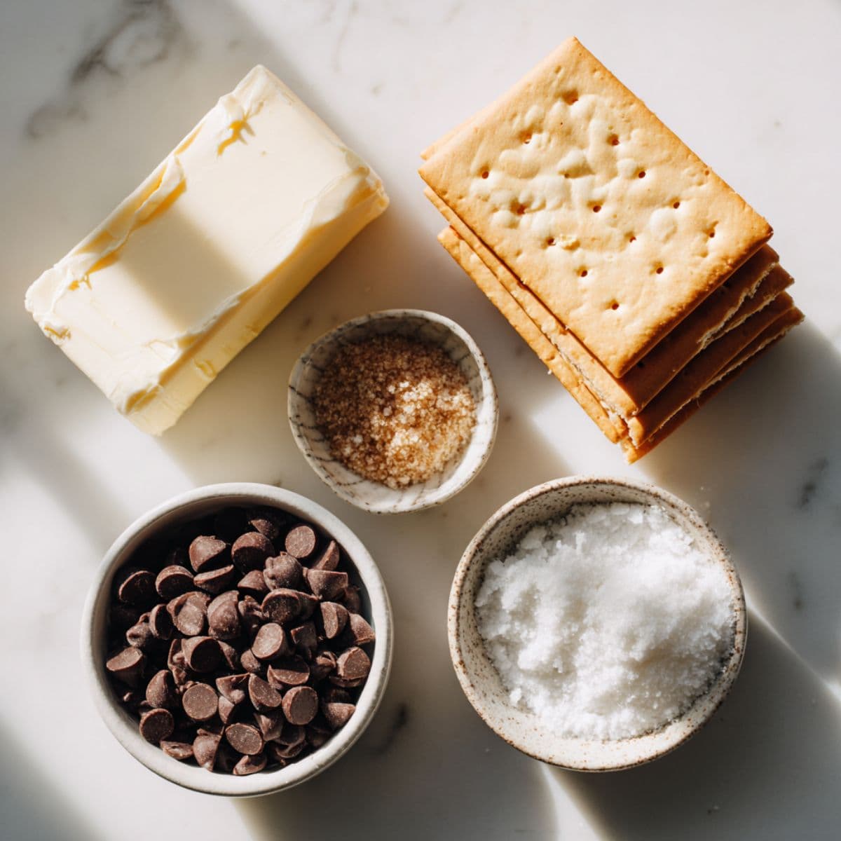 christmas crack ingredients on marble