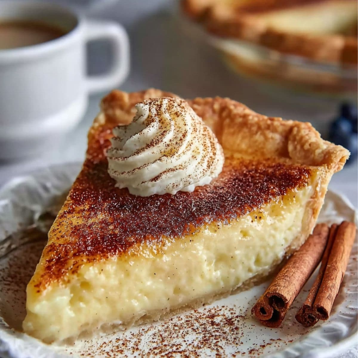 cinnamon vanilla custard pie