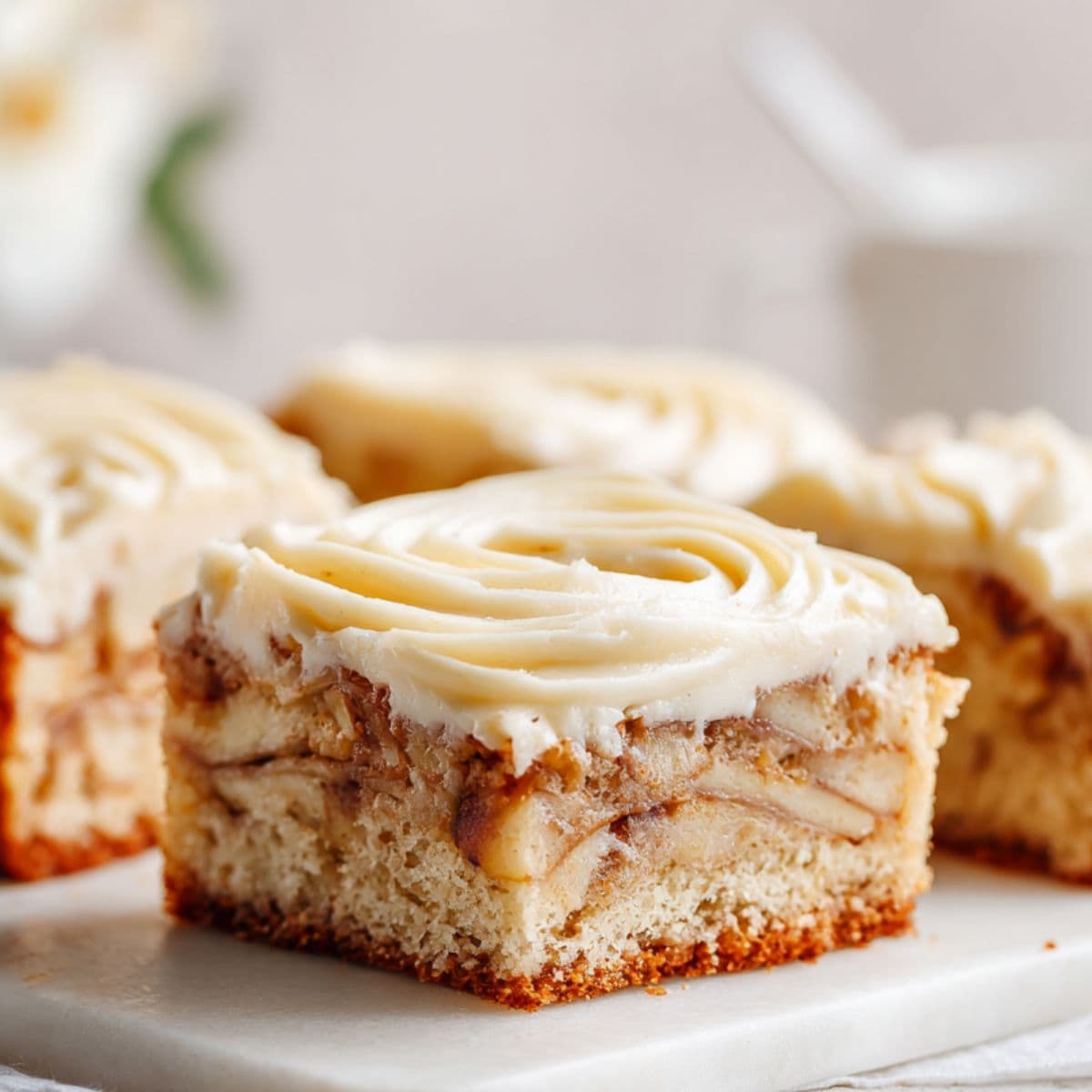 frosting apple cake with dreamy cream cheese