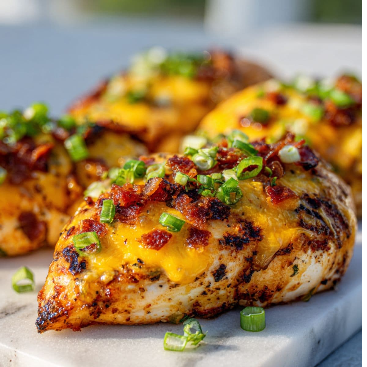 garnishing cowboy bbq bacon cheddar chicken