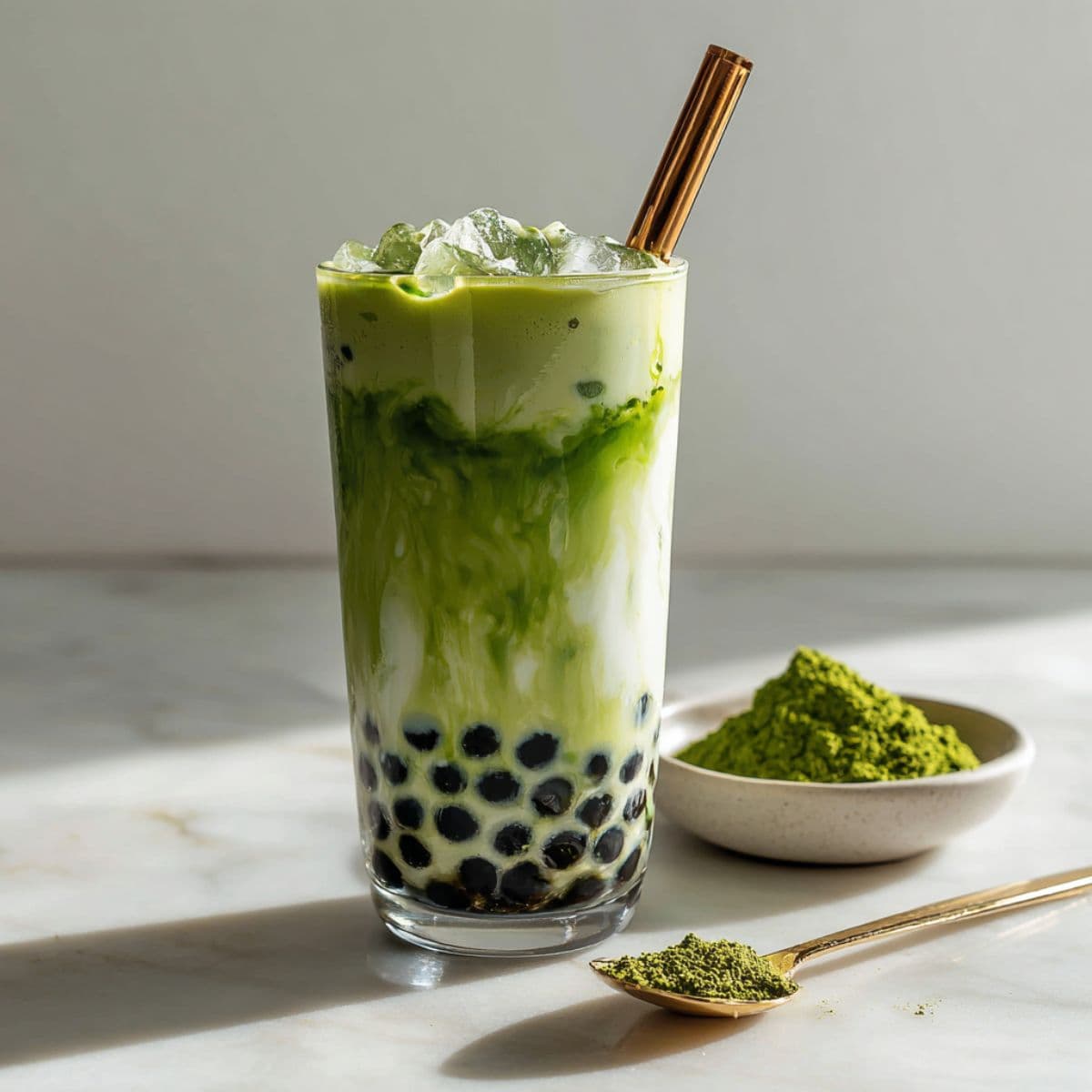 preparing boba for matcha bubble tea recipe