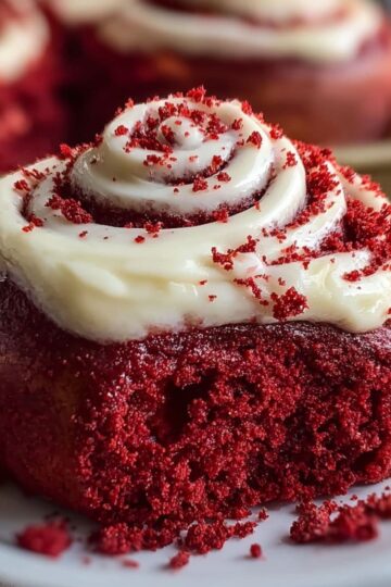 red velvet cinnamon rolls