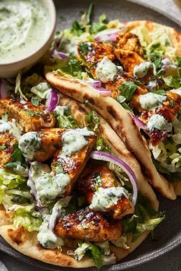 sheet pan chicken pitas with herby ranch