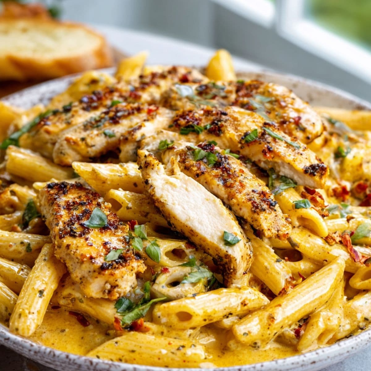 tossing marry me chicken pasta