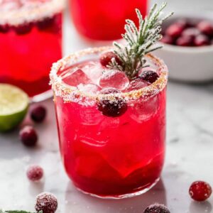 assembling spiced christmas margarita