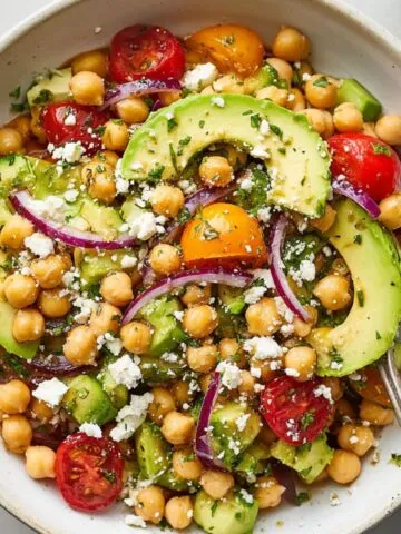 chickpea feta avocado salad