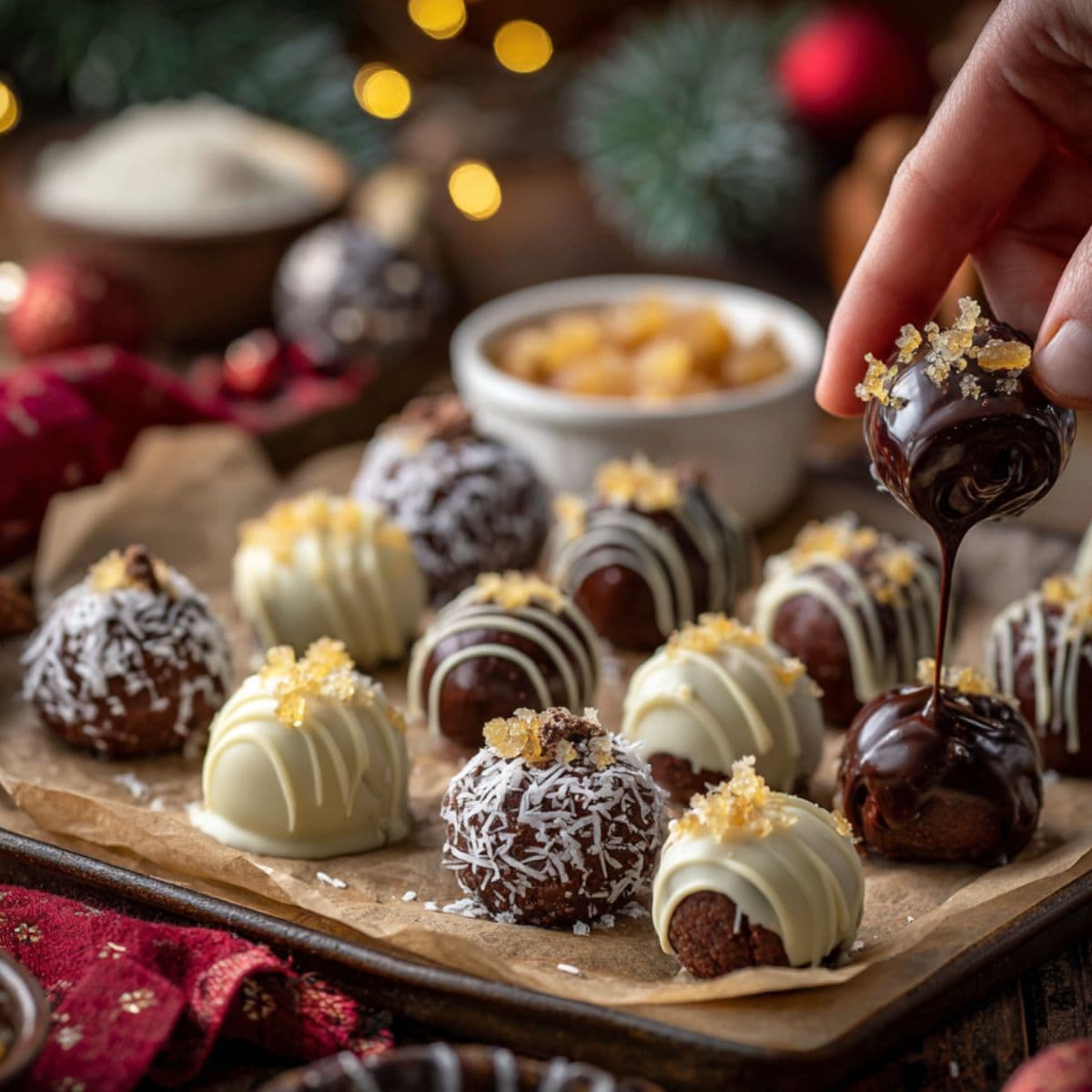 decorating gingerbread truffles