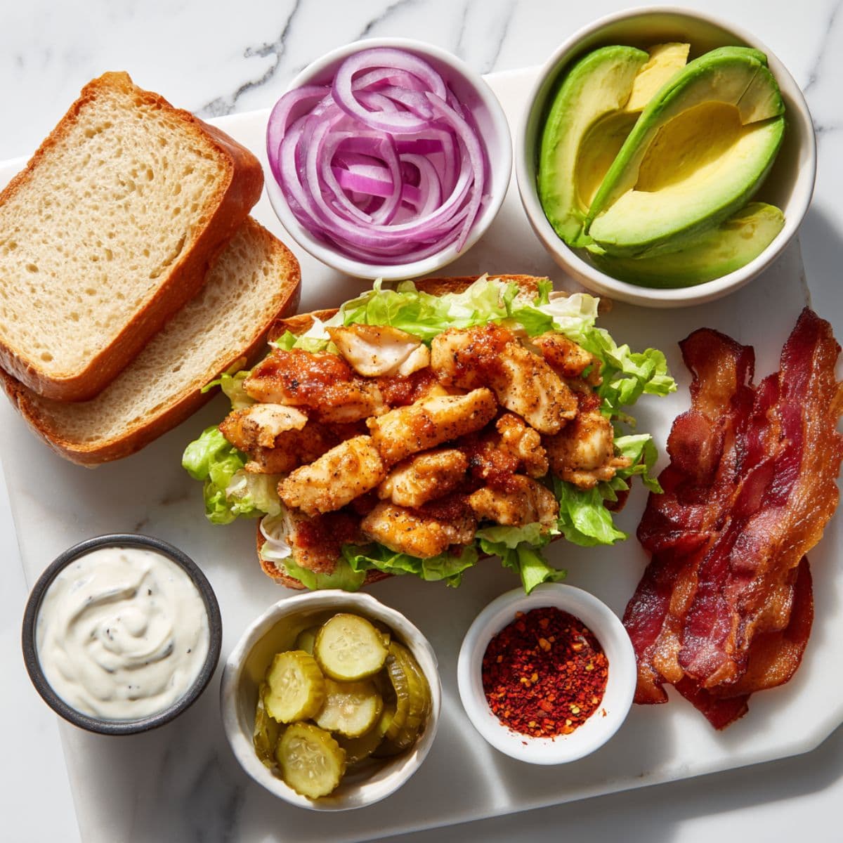 garlic chicken sandwich optional add-ins