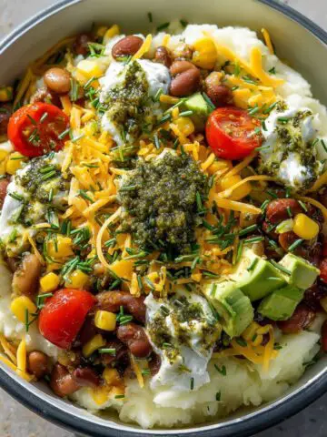 loaded potato taco bowl