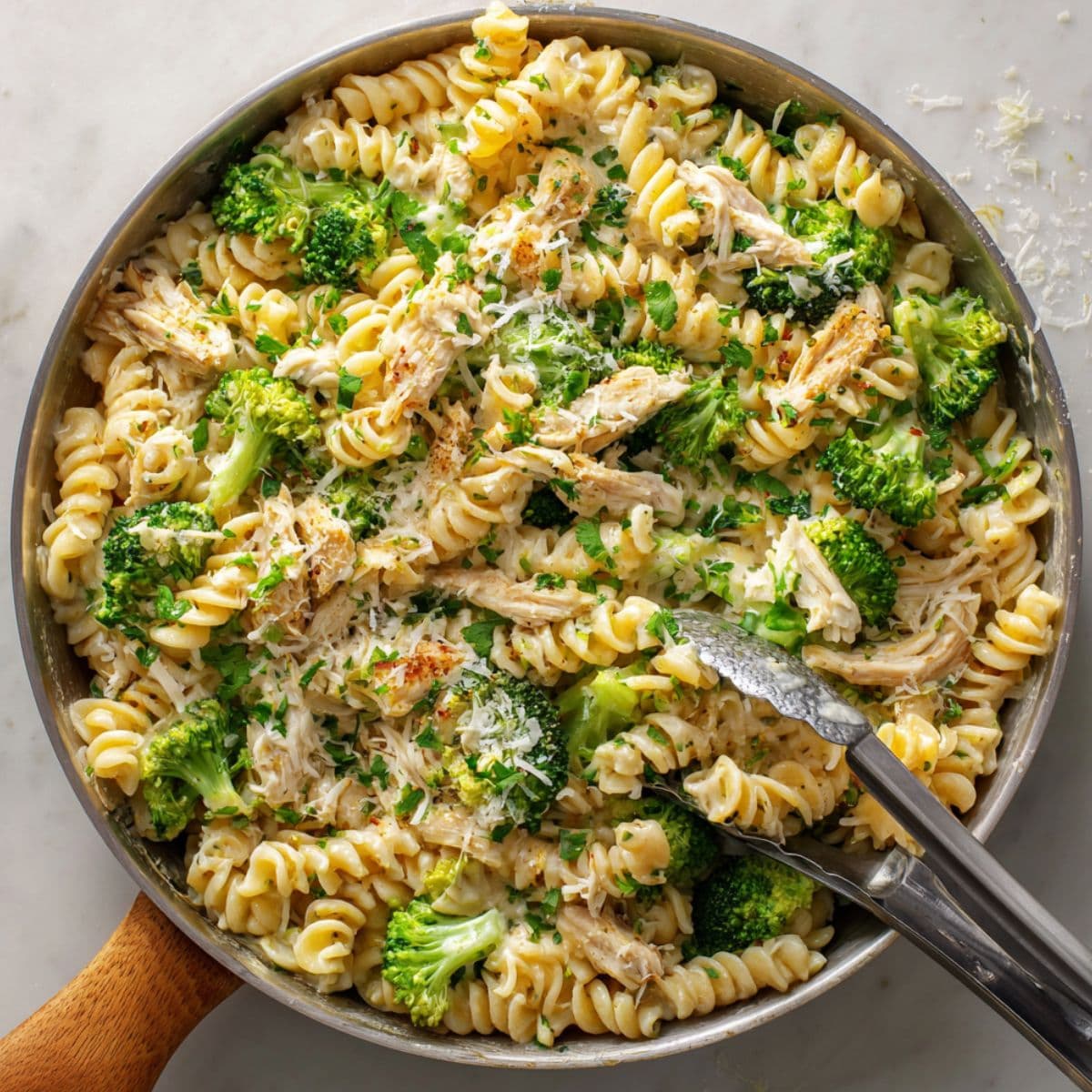 rotisserie chicken broccoli pasta tossed in creamy sauce