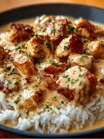 smothered chicken and rice
