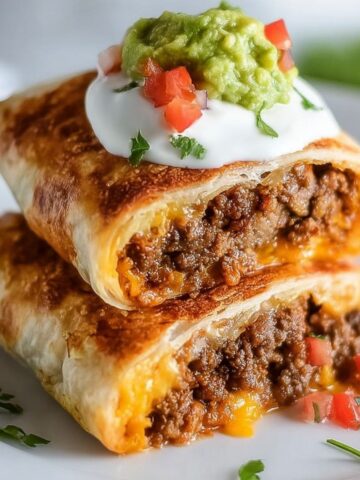 beef and cheese chimichangas