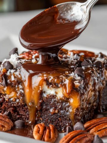 german chocolate poke cake