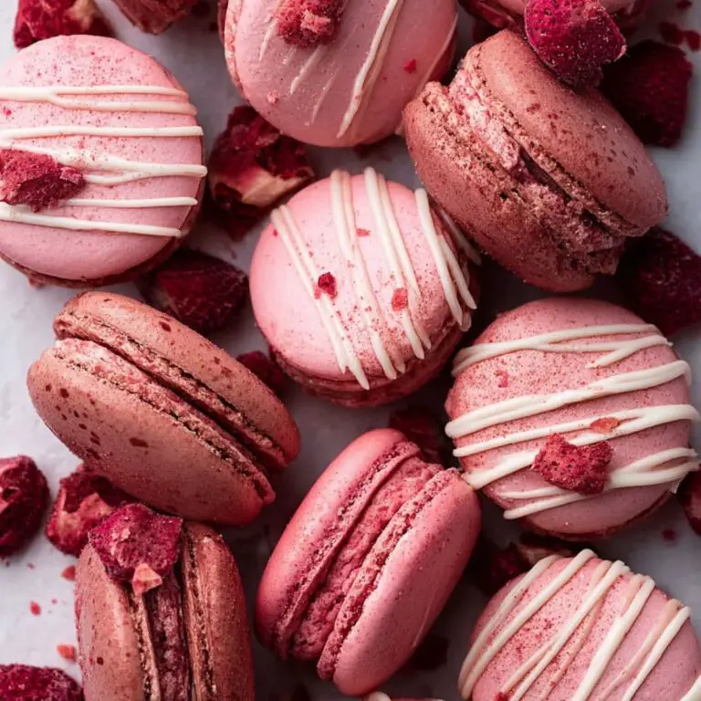 Strawberry Macaron Shells
